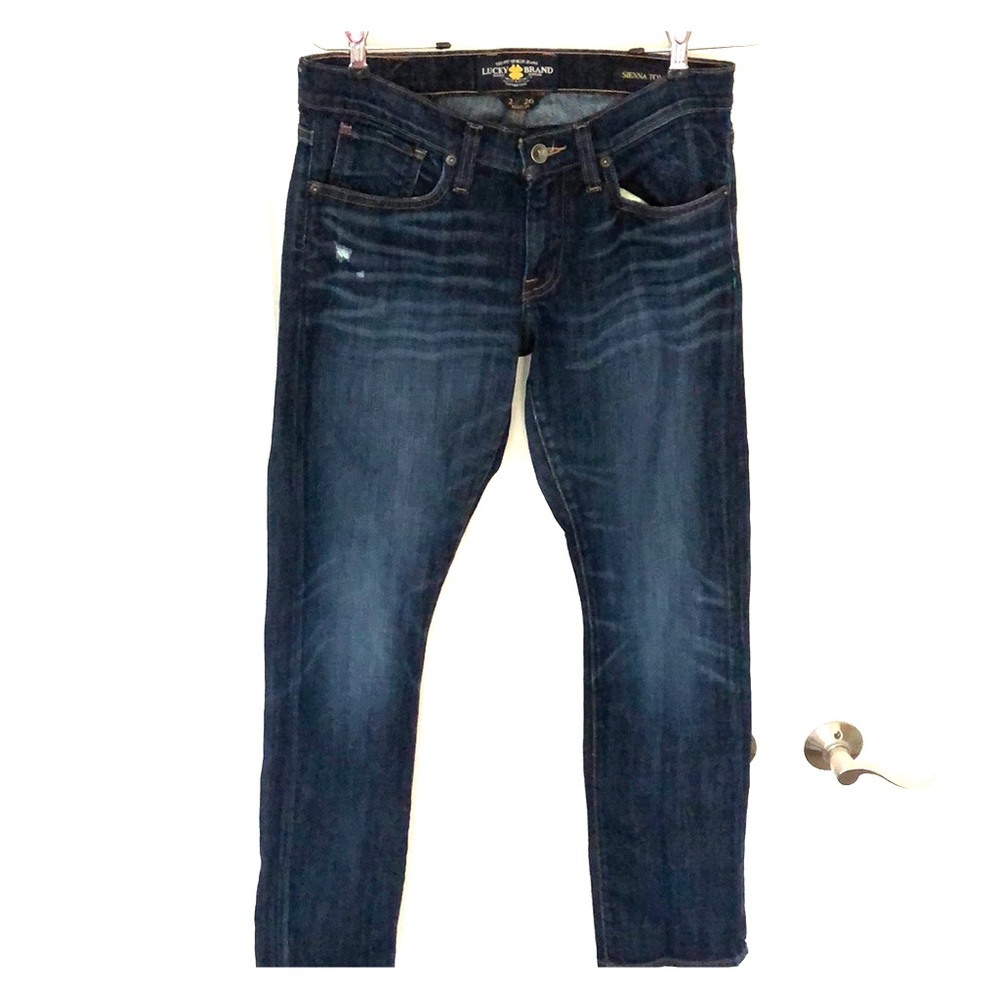 Lucky Brand distressed sienna tomboy jeans